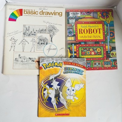 How to Draw Art Skills Lot 3 Books Pokemon Robots Basic Drawing Homeschool Art