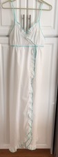 70  s Diane Von Furstenberg Negligee White W/ Ribbon Detail  Ruffles Size S