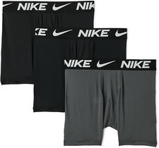 Nike Boys' 3-Pack Dri-FIT Essentials Micro Solid Boxer Briefs Grey Youth XL