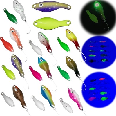 Messeneuheit 2024 UV Aktive Spoons Forelle Set 10 Stück 3,5cm 2,5g UL mit aktiv