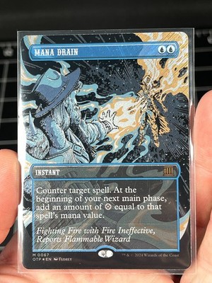 MTG Mana Drain - Textured Foil - OTJ Breaking News - Mythic Card #67 - NM USA
