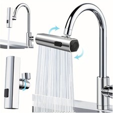 3-in-1 360° Waterfall Kitchen Faucet Touch Control Swivel Chrome finish,