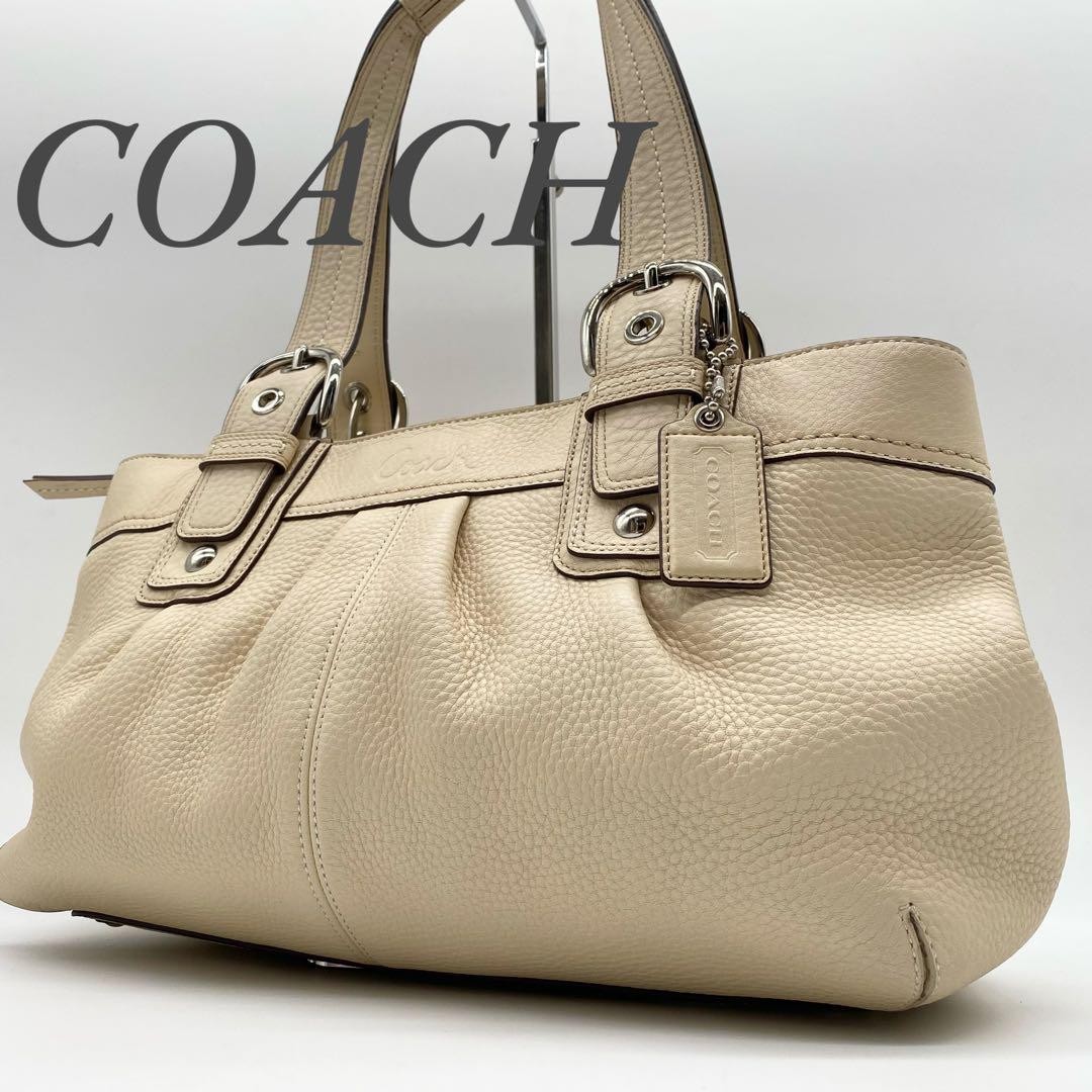 COACH Grained Leather Tote Shoulder Bag Style QO0V13