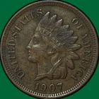 1907 Indian Head Cent Choice Extremely Fine XF+ Coin #34183