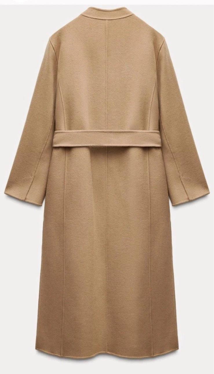 ZARA ZW COLLECTION 100percent WOOL COAT CAMEL NEW FW24/25 Size L 8491/253 RRP £189.99 image 7