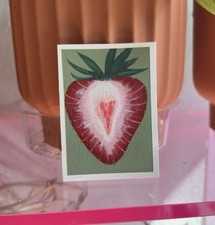 ACEO Original Strawberry Fruit Food Art Acrylic Painting, spookybarbie