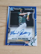 2021 Bowman Chrome 1st Prospect Auto Michael Guldberg Blue Mojo Refractor #/150