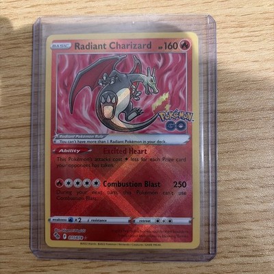 Pokémon TCG Radiant Charizard Holo Card Pokemon Go 011/078