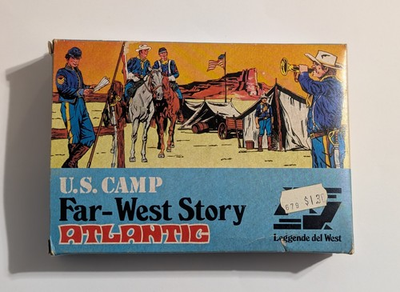 #ad Vintage Atlantic Far West Story 1107 U.S. Camp Ho Scale Tents Horses Figures $53.69