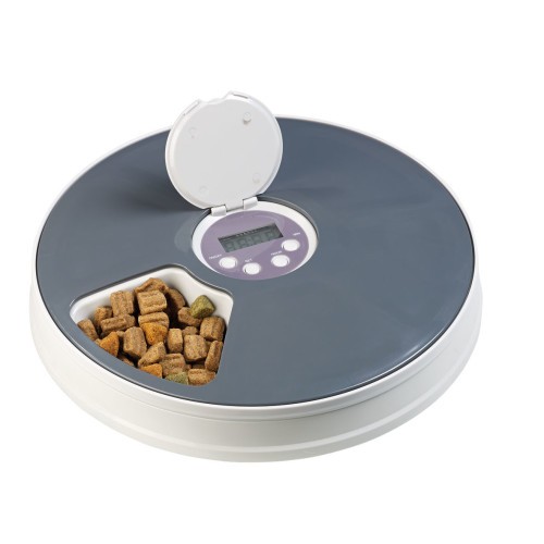 Distributeur programmable nourriture chat à écran LCD et double alimentation
