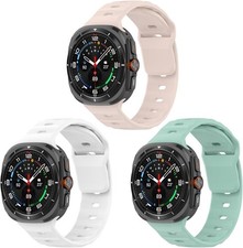3 Pack Silicone Strap Compatible with Samsung Galaxy Watch Ultra 2 47mm