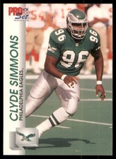 CLYDE SIMMONS #613 1992 Pro Set Philadelphia Eagles NM