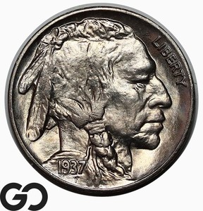 1937-S Buffalo Nickel, San Francisco Mint, Frosty Solid Gem BU++