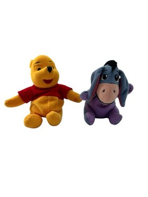Vintage 1997 Pooh and Friends Plush Set -Pooh and Eeyore 5  Bean Bag