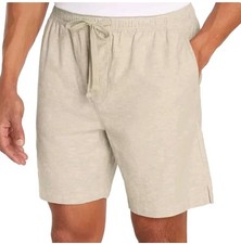 GAP Mens Pull-On Linen Shorts Lt KHAKI Size XXL Adj Waist Pockets Comfort NEW