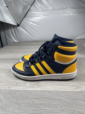 #ad Adidas Originals Top Ten Hi Tops Collegiate Navy Blue Yellow Gold Shoes Size 8.5 $68.99