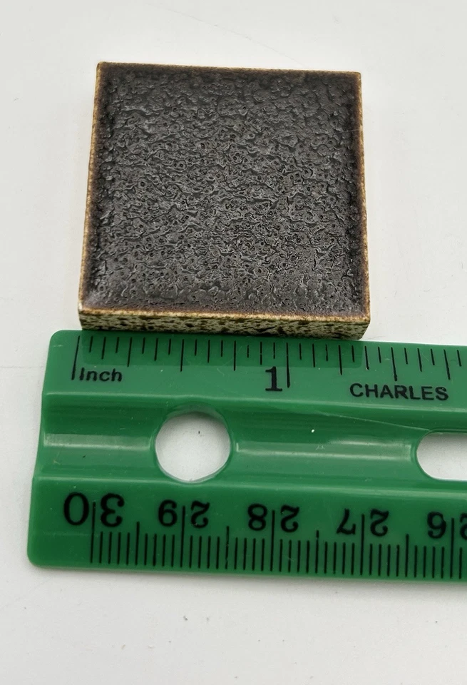 10 件 棕色方形 1 3/8 英寸陶瓷瓷砖晶体美国奥林马赛克 MCM — 第 4/4 张图片