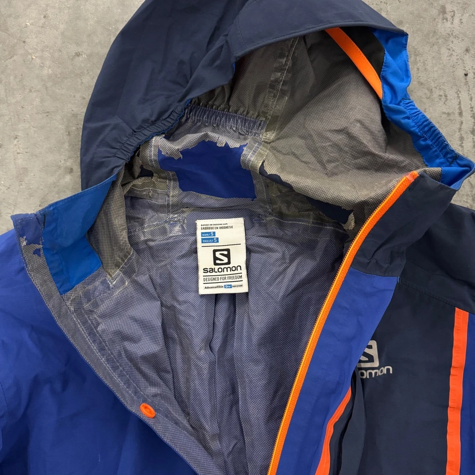 Salomon Pertex Shield Waterproof Windbreaker Jacket Blue Mens Small Gorpcore - Image 3 of 4