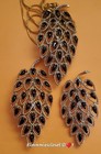 Vintage 1960's Gerry's Yellow Gold Plated &Black Enamel Leaf Brooches & Necklace — photo 4