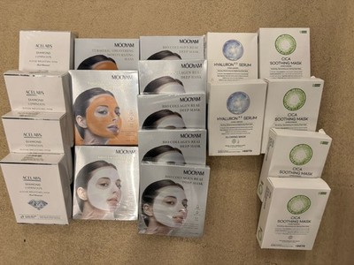 18 Boxes Of Brightening, Moisturizing, Deep, Glowing, Soothing Mask Lot Variety