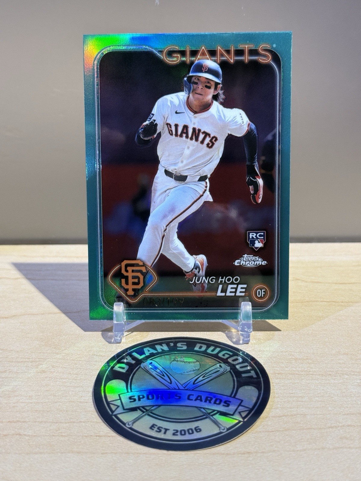 2024 Topps Chrome - Jung-Hoo Lee #201 Aqua Refractor /199 (RC)