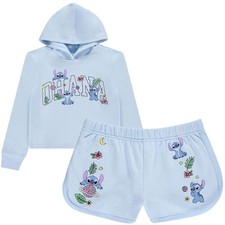 Disney Girls Lilo  Stitch Clothing Set - Stitch Sweatshirt Hoodie and Shorts...