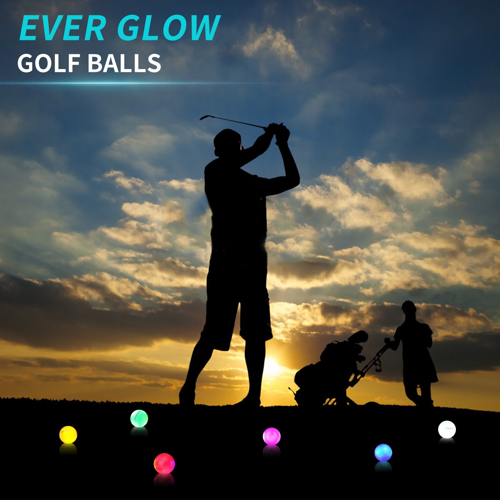 Light Activated Balls Glow in The Dark Golf Balls Super Bright Light Up LED ball