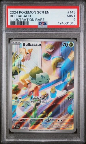 2024 POKEMON SCR EN-STELLAR CROWN ILLUSTRATION RARE #143 BULBASAUR PSA 9