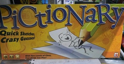 497. WÖRTERBUCH SCHNELLE SKIZZEN, VERRÜCKTE VERMUTUNGEN! VON MATTEL SEHR GUTER ZUSTAND