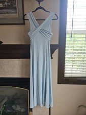 OGL Flowy Criss Cross Off-shoulder Midi Brami Dress,Sky Glass, M, NWTs *Elegant*