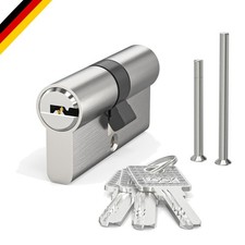 Profilzylinder 30/30 Messing Satin Zink Sicherheitsschloss mit 3 Schlüsseln