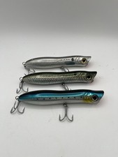 Lot of 3 6.5" Saltwater Pencil Popper Offshore Angler Lures