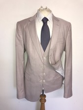 HUGO BOSS - Slim Fit 3 Piece Dusky PINK WOOL SUIT - 42 Long - W36 L34 -WORN ONCE