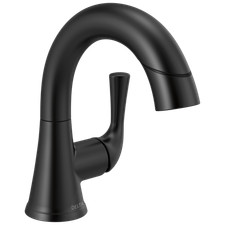 Delta 533LF-BLPDMPU Kayra Single Handle Pull-Down Bathroom Faucet Matte Black