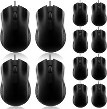 12 Pcs Wired Computer Mouse Bulk Cord USB Computer Mice Ergonomic Wired Mouse fo