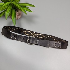 Energie by Miss Sixty Vintage Rare 90s Studded Belt Y2K Black Infinity Logo 36in
