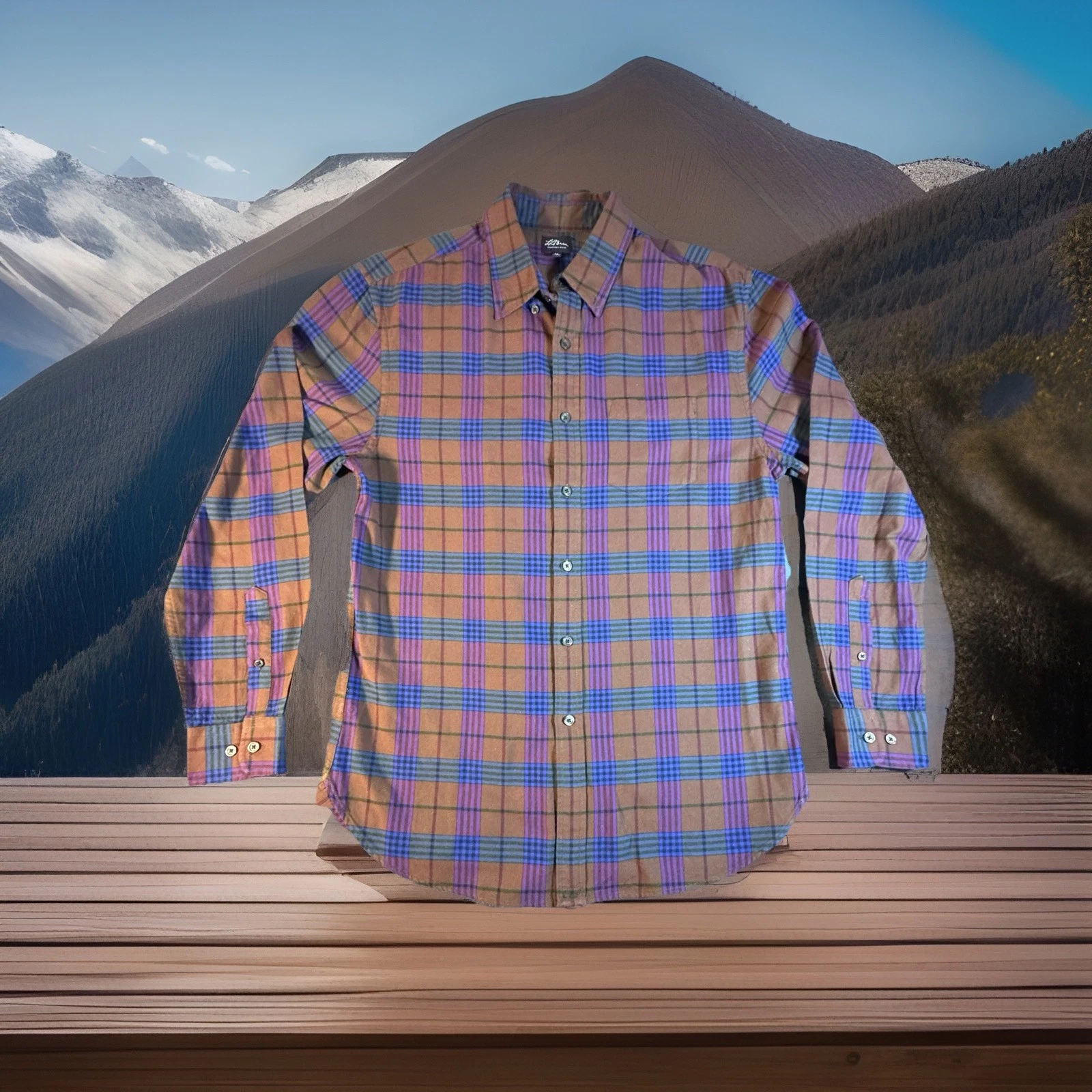 L.L. Bean Flannel Shirt-S-Purple Blue Plaid-Button Long Sleeve-Outdoor Casual
Opens in a new window