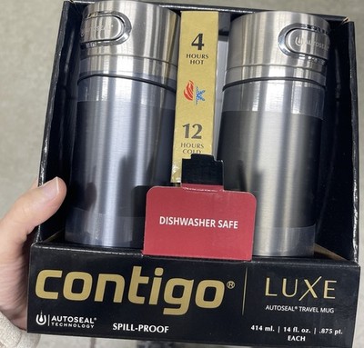 2-Bottle Contigo Luxe Travel Mug - Leak Proof  Snapseal lid- BRAND NEW 14 Oz