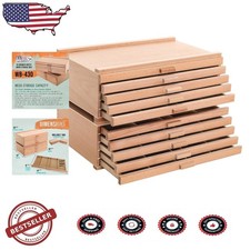 Artist Tool Box 10 Drawers, Elm Hardwood, 50 Compartments, Tabletop Organizer