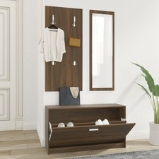 Garderoben Set Schuhschrank Spiegel Garderobenpaneel mehrere Auswahl vidaXL