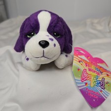 Vintage 1998 Lisa Frank Fantastic World Purple Dog Plush Bean Bag w Tag