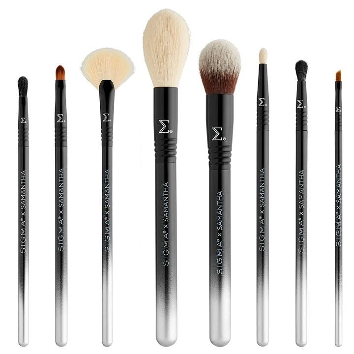 SIGMA X SAMANTHA RAVNDAHL Pro Makeup Brush Set 8 Piece, Antimicrobial Fibers