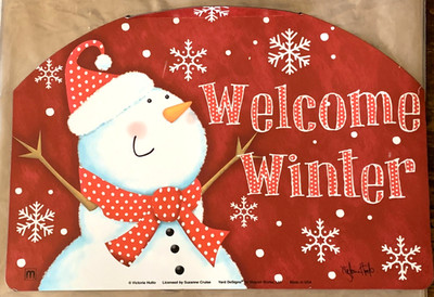 Yard DeSigns -Snowman Welcome Winter -  Magnetic Vinyl Sign