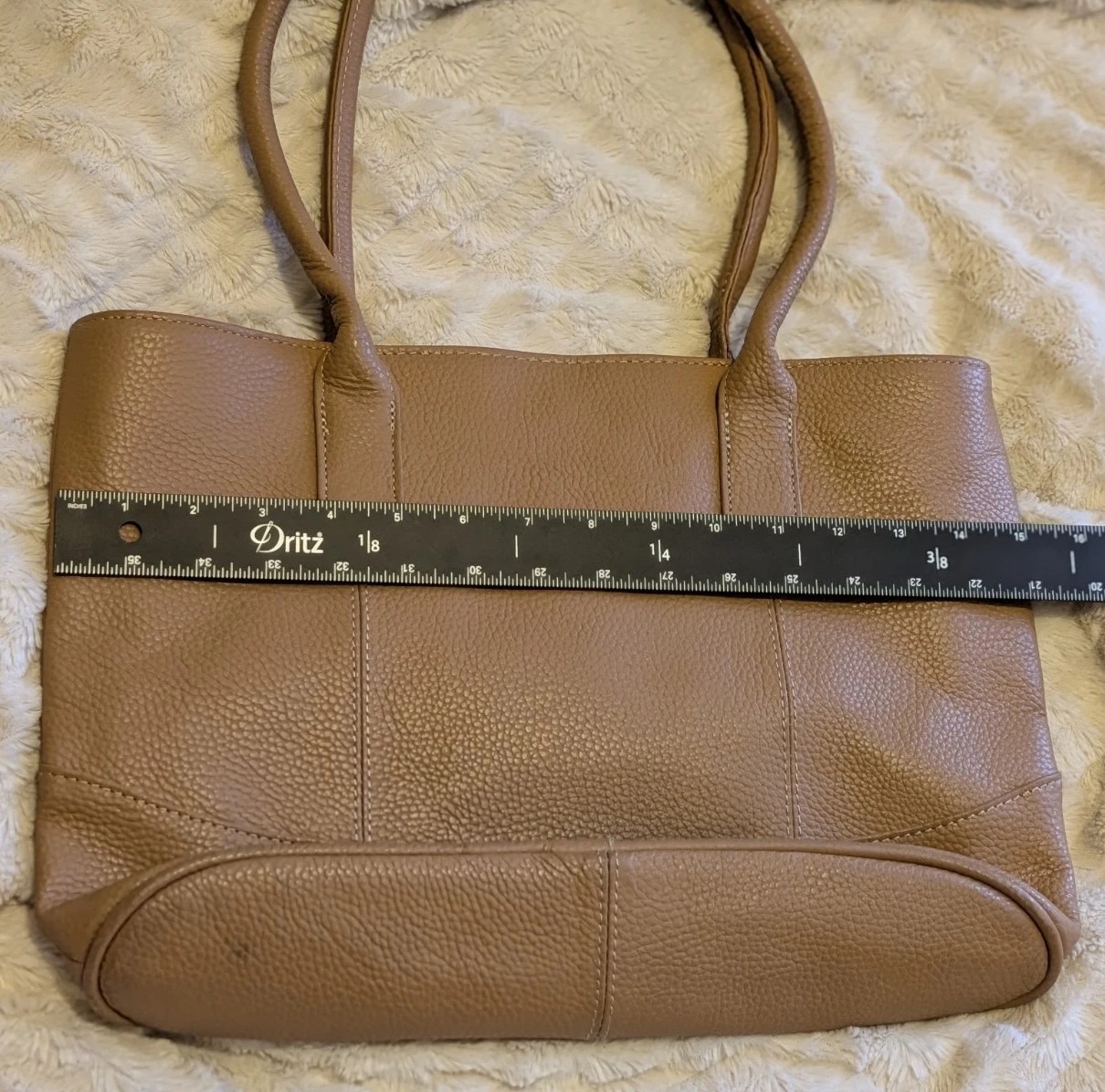 Ameri Leather Light Brown Pebbled Leather Tote  S… - image 14