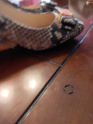 COLE HAAN Tali Bow Pump Roccia Snake Print 7 B Block Heel New Without Box - Picture 10 of 11