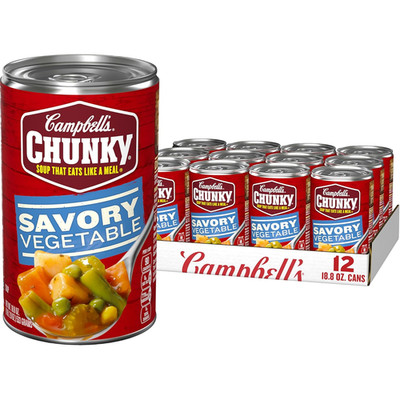 Campbell S Chunky Soup, Savory Vegetable Soup, 18.8 Oz Can (Case of 12)