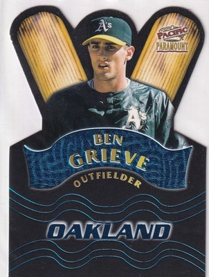 BEN GRIEVE PACIFIC PARAMOUNT TEAM CHECKLIST BLUE DIE CUT A'S ATHLETICS #10 1998