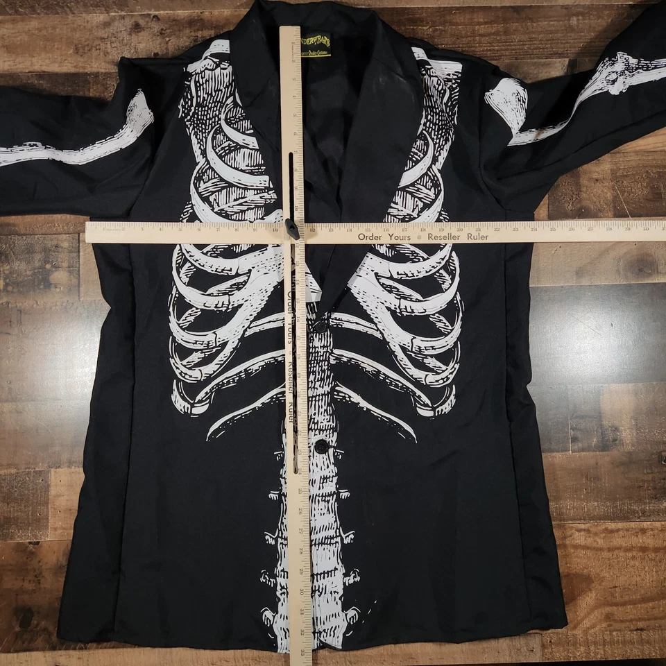 Abrigo Blazer Deportivo Underwraps Huesos Esqueleto Hombres Talla Única Negro Disfraz de Halloween Foto 3 de 4