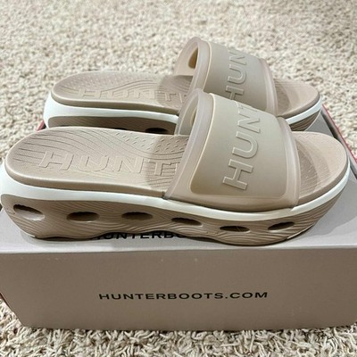 Hunter Women's Geneva Square-Toe Slip-On Sandals Shoes, Choose Size 7M/8M