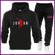 Autumn and winter new men's hooded sweatshirt casual set, outdoor fitness.